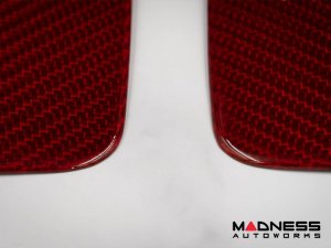FIAT 500 Central Tail Light Trim Kit - Carbon Fiber - Red Candy